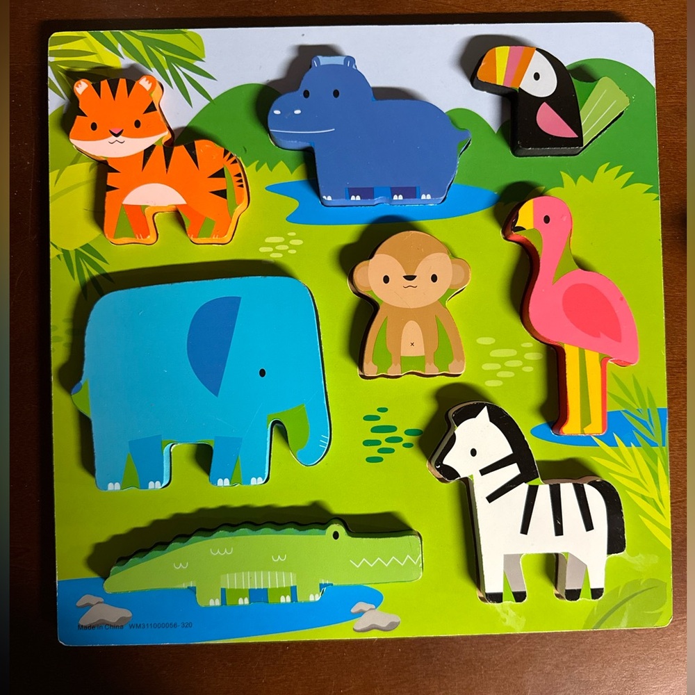 Colorful Animal Wooden Puzzle Set